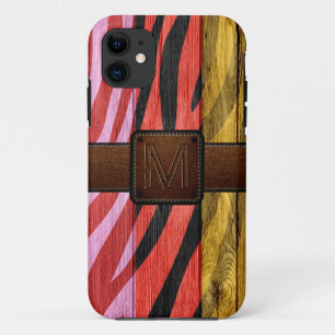 レトロウッドブラウンレザールック iPhone 11 ケース