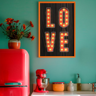 レトロウッドロマンチックラブ引用文アートデコール ポスター