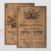 レトロウッド ビール＆スタッグ バチェラーパーティー カード (正面/裏面)