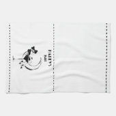 レトロウーマンインマルティニガラスバー キッチンタオル (横)