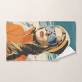 レトロウーマンポートレートインザスノー バスタオルセット (ハンドタオル)