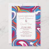 レトロウ鮮やかェイ結婚 招待状 (正面)