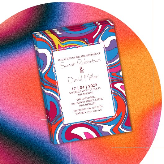 レトロウ鮮やかェイ結婚 招待状