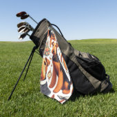 レトロエアデールテリアシームレス ゴルフタオル (グリーン)