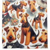 レトロエアデールテリアシームレス シャワーカーテン (正面)