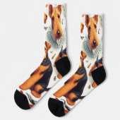 レトロエアデールテリアシームレス ソックス (左)