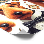 レトロエアデールテリアシームレス ポスター (角)