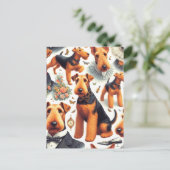 レトロエアデールテリアシームレス ポストカード (スタンド正面)