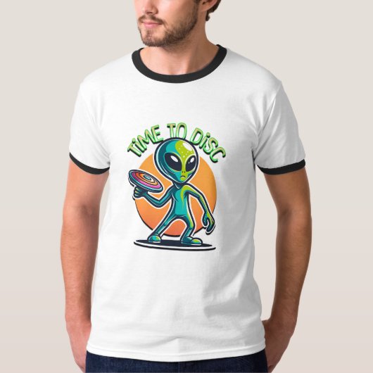 レトロエイリアンディスクゴルフ Tシャツ (正面)