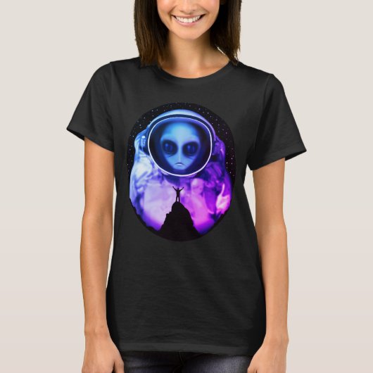 レトロエイリアン宇宙飛行士Tシャツ Tシャツ (正面)