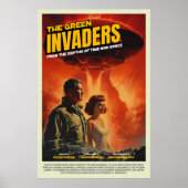 レトロエイリアンSF映画にインスパイアされた壁ポスター ポスター (正面)