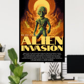 レトロエイリアンSF映画にインスパイアされた壁ポスター ポスター (ホームオフィス)