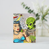 レトロエイリアンSF漫画 ポストカード (スタンド正面)