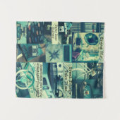 レトロエステティックムードボードコラージュカスタム引用文 タペストリー (正面(横))