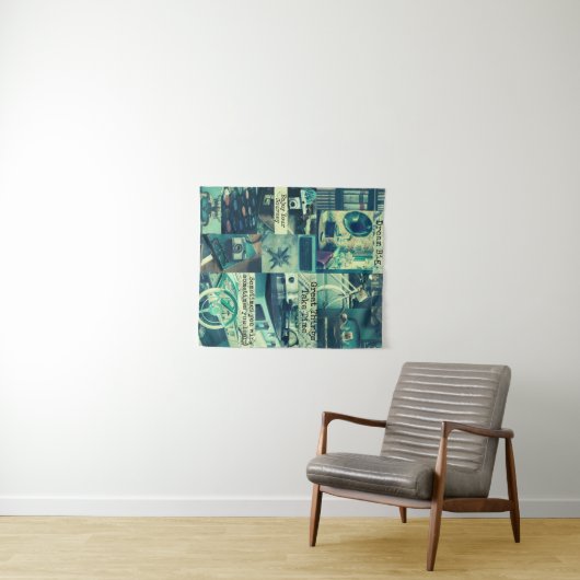 レトロエステティックムードボードコラージュカスタム引用文 タペストリー (インサイチュ(横))