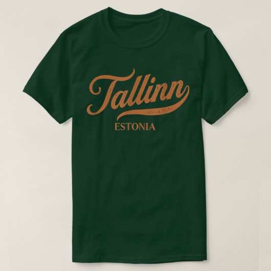 レトロエストニアシティヴィンテージタリン Tシャツ (デザイン正面)