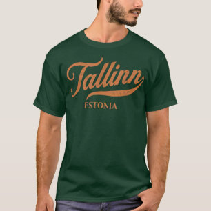 レトロエストニアシティヴィンテージタリン Tシャツ