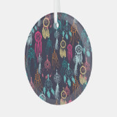 レトロエスニック・ドードル：ドリームキャッチャー・コレクション ガラスオーナメント (正面左)