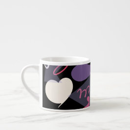 レトロエスプレッソカップブラック、ホワイト、パープル、ピンク エスプレッソカップ