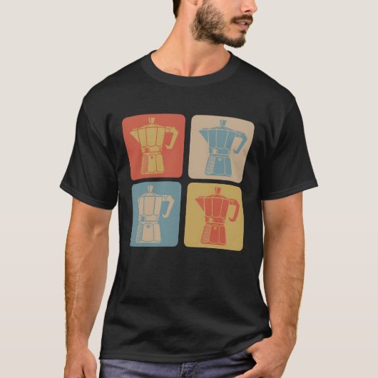 レトロエスプレッソマシーンのギフト Tシャツ (正面)