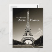 レトロエッフェルタワー ポストカード (正面/裏面)