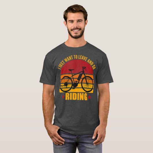レトロエバイクサイクリング電動自転車ライおもしろいダー Tシャツ (正面フル)