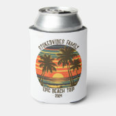 レトロエピックファミリービーチトリップバカパーソナライズされたンス 缶クーラー (缶裏面)