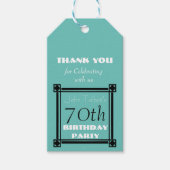 レトロエメラルド70歳の誕生日パーソナライズされたプレゼントラベル ギフトタグ (正面)