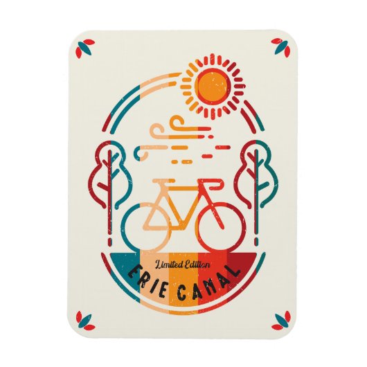 レトロエリー運河の自転車のトレイル。 マグネット (縦)