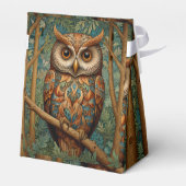 レトロエレガントなフクロウボホボヘミアン森林の緑 フェイバーボックス (裏面サイド)