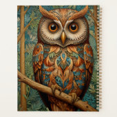 レトロエレガントなフクロウボホボヘミアン森林の緑 プランナー手帳 (裏面)