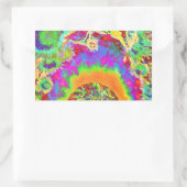 レトロエレガントな水彩色のひまわり畑 長方形シール (バッグ)