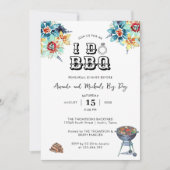 レトロエレガントな裏庭 I Do BBQ リハーサルディナー 招待状 (正面)