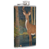レトロエレガントな鹿ボホ森林の森の緑 フラスク (右)