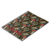 レトロエレガントのキノコの森パターン ノートブック (左側)