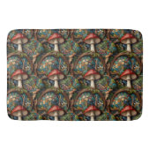 レトロエレガントのキノコの森パターン バスマット (正面)