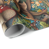 レトロエレガントのキノコの森パターン ラッピングペーパー (ロールコーナー)