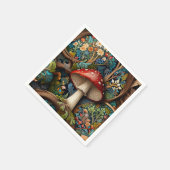 レトロエレガントのキノコ林 スタンダードカクテルナプキン (角)