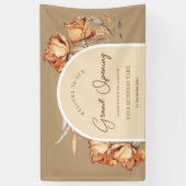 レトロエレガントアーチフラワービジネスグランドオープニング 横断幕 (縦)