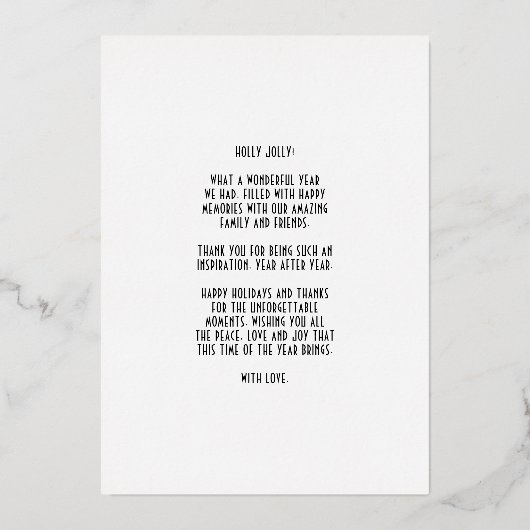 レトロエレガントアートデコ新年 箔シーズンカード (裏面)