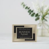 レトロエレガントアールデコセピアベージュブラック 名刺 (スタンド正面)