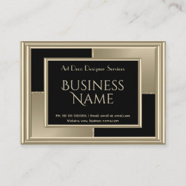 レトロエレガントアールデコセピアベージュブラック 名刺