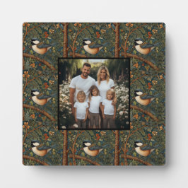 レトロエレガントアールヌーボーウッドランド鳥の写真 フォトプラーク