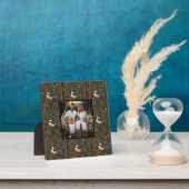 レトロエレガントアールヌーボーウッドランド鳥の写真 フォトプラーク (インサイチュ)