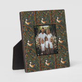 レトロエレガントアールヌーボーウッドランド鳥の写真 フォトプラーク (正面)