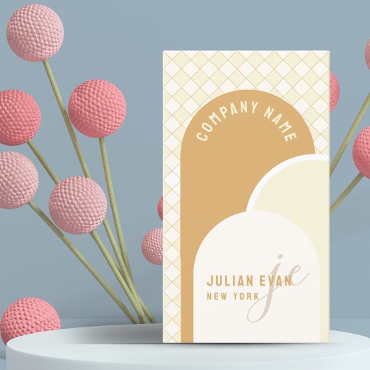 レトロエレガントイエロージンガム名刺 名刺