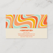 レトロエレガントオレンジブルーイエロー70sボホグルーヴィー 名刺 (裏面)