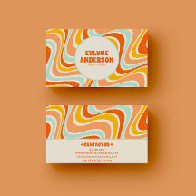 レトロエレガントオレンジブルーイエロー70sボホグルーヴィー