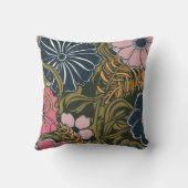 レトロエレガントカラフル春の花#11 クッション (裏面)
