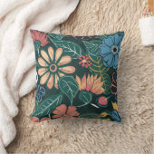 レトロエレガントカラフル春の花#14 クッション (ブランケット)